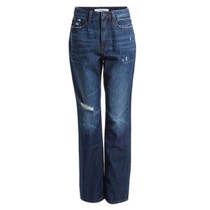 CEROS high-rise straight leg raw hem ripped distressed dark wash Jeans Size 30